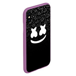 Чехол iPhone XS Max матовый Marshmello Black, цвет: 3D-фиолетовый — фото 2