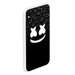 Чехол iPhone XS Max матовый Marshmello Black, цвет: 3D-белый — фото 2