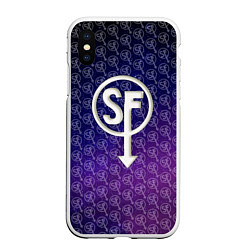 Чехол iPhone XS Max матовый Sally Face: Violet SF, цвет: 3D-белый