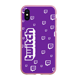 Чехол iPhone XS Max матовый Twitch TV, цвет: 3D-розовый