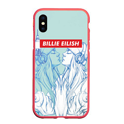 Чехол iPhone XS Max матовый Billie Eilish Music, цвет: 3D-красный