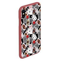 Чехол iPhone XS Max матовый Игральные карты и фишки, цвет: 3D-красный — фото 2