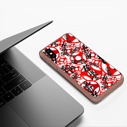 Чехол iPhone XS Max матовый Каратэ киокушинкай - эмблемы, цвет: 3D-коричневый — фото 2