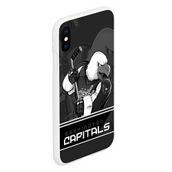 Чехол iPhone XS Max матовый Washington Capitals: Mono, цвет: 3D-белый — фото 2