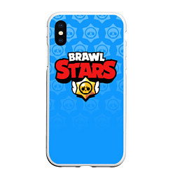 Чехол iPhone XS Max матовый Brawl Stars, цвет: 3D-белый