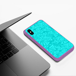 Чехол iPhone XS Max матовый Абстракция и смволы, цвет: 3D-фиолетовый — фото 2