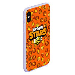 Чехол iPhone XS Max матовый Brawl Stars: Orange Team, цвет: 3D-светло-сиреневый — фото 2