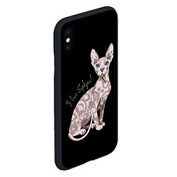 Чехол iPhone XS Max матовый I Love Sphynx!, цвет: 3D-черный — фото 2