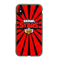 Чехол iPhone XS Max матовый Brawl Stars: Sunrise, цвет: 3D-темно-зеленый