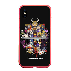 Чехол iPhone XS Max матовый Undertale, цвет: 3D-красный