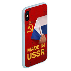 Чехол iPhone XS Max матовый MADE IN USSR, цвет: 3D-голубой — фото 2