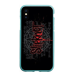 Чехол iPhone XS Max матовый Slipknot: Pentagram, цвет: 3D-мятный
