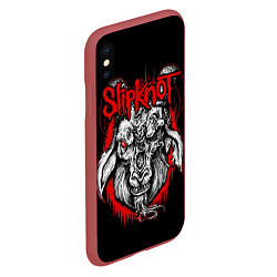 Чехол iPhone XS Max матовый Slipknot: Devil Goat, цвет: 3D-красный — фото 2