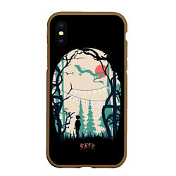 Чехол iPhone XS Max матовый Хранители Леса, цвет: 3D-коричневый