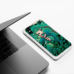 Чехол iPhone XS Max матовый Forest Godzilla, цвет: 3D-белый — фото 2