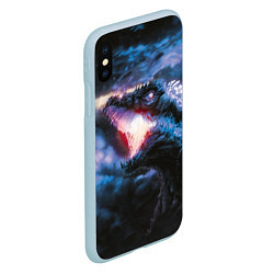 Чехол iPhone XS Max матовый Годзилла, цвет: 3D-голубой — фото 2