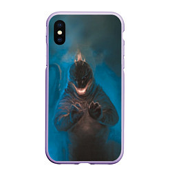 Чехол iPhone XS Max матовый Blue Godzilla, цвет: 3D-светло-сиреневый