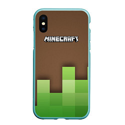 Чехол iPhone XS Max матовый Minecraft - Логотип, цвет: 3D-мятный