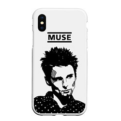 Чехол iPhone XS Max матовый Muse british rock band, цвет: 3D-белый