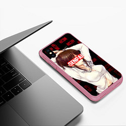 Чехол iPhone XS Max матовый Anime Senpai, цвет: 3D-малиновый — фото 2