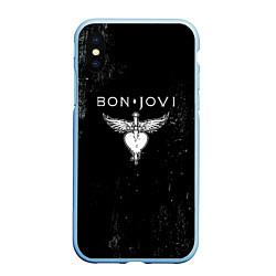 Чехол iPhone XS Max матовый Bon Jovi, цвет: 3D-голубой