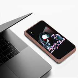 Чехол iPhone XS Max матовый Cyberpunk 2077: City to Burn, цвет: 3D-коричневый — фото 2