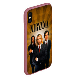 Чехол iPhone XS Max матовый Nirvana, цвет: 3D-малиновый — фото 2