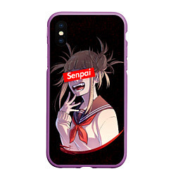 Чехол iPhone XS Max матовый Senpai My Hero Academia, цвет: 3D-фиолетовый