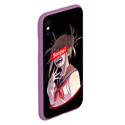 Чехол iPhone XS Max матовый Senpai My Hero Academia, цвет: 3D-фиолетовый — фото 2
