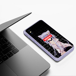 Чехол iPhone XS Max матовый SENPAI ANIME, цвет: 3D-светло-сиреневый — фото 2