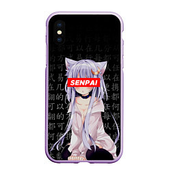 Чехол iPhone XS Max матовый SENPAI ANIME, цвет: 3D-сиреневый