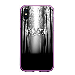 Чехол iPhone XS Max матовый Темный лес Burzum, цвет: 3D-фиолетовый