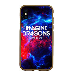 Чехол iPhone XS Max матовый IMAGINE DRAGONS, цвет: 3D-коричневый