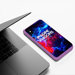 Чехол iPhone XS Max матовый IMAGINE DRAGONS, цвет: 3D-фиолетовый — фото 2