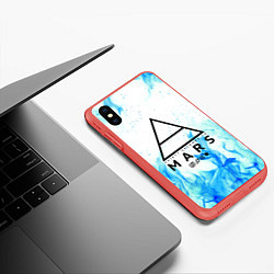 Чехол iPhone XS Max матовый 30 SECONDS TO MARS, цвет: 3D-красный — фото 2