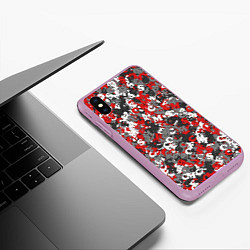 Чехол iPhone XS Max матовый Камуфляж с буквами F C S M, цвет: 3D-сиреневый — фото 2