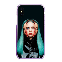 Чехол iPhone XS Max матовый BILLIE EILISH, цвет: 3D-сиреневый