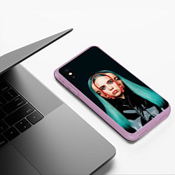 Чехол iPhone XS Max матовый BILLIE EILISH, цвет: 3D-сиреневый — фото 2