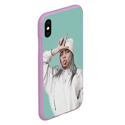 Чехол iPhone XS Max матовый BILLIE EILISH, цвет: 3D-сиреневый — фото 2