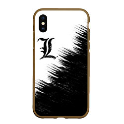 Чехол iPhone XS Max матовый Death Note 5, цвет: 3D-коричневый