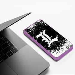 Чехол iPhone XS Max матовый L letter кляксы, цвет: 3D-фиолетовый — фото 2