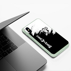 Чехол iPhone XS Max матовый ЧЁРНЫЙ КЛЕВЕР, цвет: 3D-салатовый — фото 2