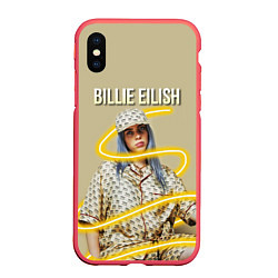 Чехол iPhone XS Max матовый BILLIE EILISH, цвет: 3D-красный