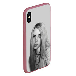 Чехол iPhone XS Max матовый BILLIE EILISH, цвет: 3D-малиновый — фото 2