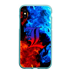 Чехол iPhone XS Max матовый L letter fire, цвет: 3D-мятный