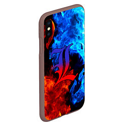 Чехол iPhone XS Max матовый L letter fire, цвет: 3D-коричневый — фото 2