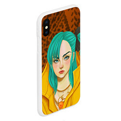 Чехол iPhone XS Max матовый Billie Eilish: Turquoise Hair, цвет: 3D-белый — фото 2