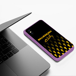 Чехол iPhone XS Max матовый Billie Eilish: Yellow & Black Autograph, цвет: 3D-фиолетовый — фото 2