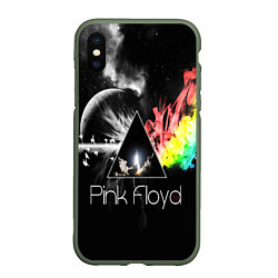 Чехол iPhone XS Max матовый PINK FLOYD, цвет: 3D-темно-зеленый