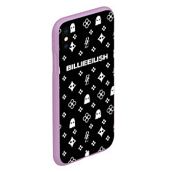 Чехол iPhone XS Max матовый Billie Eilish: Black Pattern, цвет: 3D-сиреневый — фото 2